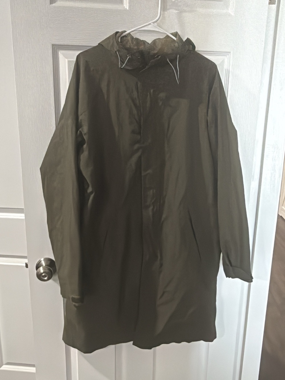 Lands' End Olive Hooded Raincoat